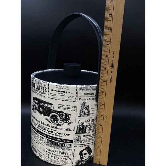 MCM Mad Men Ice Bucket Newspaper Advertising Irvinware USA Black White READ - Picture 7 of 12